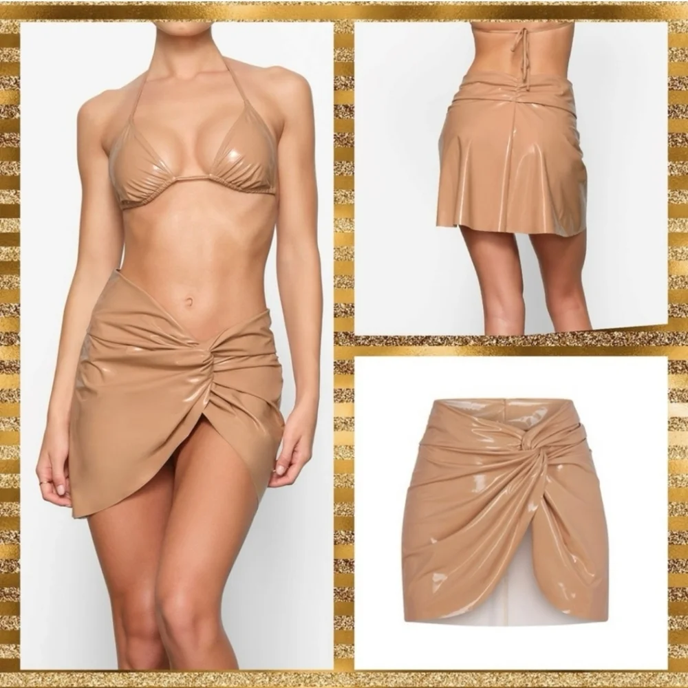 New Skims 4x textured sarong skirt